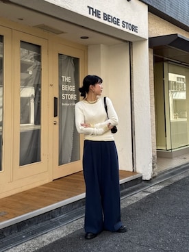 「titivate（ティティベイト）のアイテム（ニット/セーター）」を使った、titivateさん（レディース・157cm）の秋コーディネート