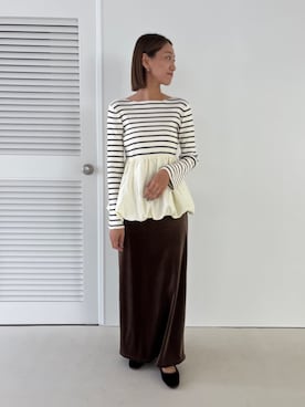 「アイテム（バレエシューズ、ブラウン系）」を使った、titivateさん（レディース・166cm）の秋コーディネート