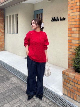 「titivate（ティティベイト）のアイテム（ニット/セーター）」を使った、titivateさん（レディース・158cm）の秋コーディネート