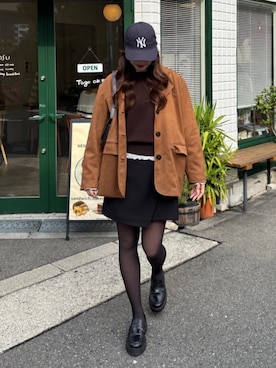 「アイテム（ミリタリージャケット）」を使った、titivateさん（レディース・163cm）の冬コーディネート