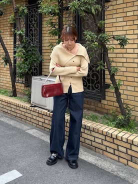 「titivate（ティティベイト）のアイテム（デニムパンツ）」を使った、titivateさん（レディース・158cm）の冬コーディネート