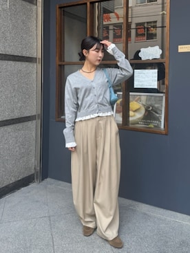 「titivate（ティティベイト）のアイテム（カーディガン/ボレロ）」を使った、titivateさん（レディース・157cm）の冬コーディネート