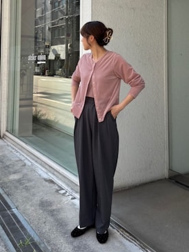 「アイテム（スラックス）」を使った、titivateさん（レディース・163cm）の夏コーディネート
