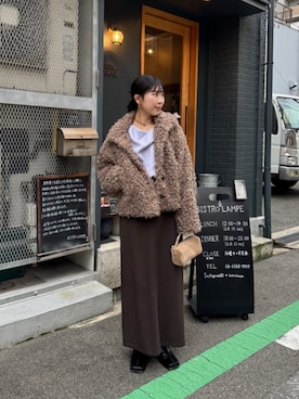 「アイテム（ジャケット/アウター、ベージュ系）」を使った、titivateさん（レディース・157cm）の冬コーディネート