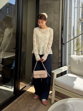 「titivate（ティティベイト）のアイテム（デニムパンツ）」を使った、titivateさん（レディース・158cm）の春コーディネート