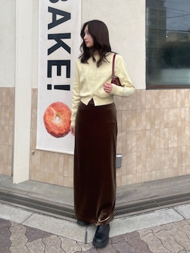 「titivate（ティティベイト）のアイテム（カーディガン/ボレロ）」を使った、titivateさん（レディース・167cm）の冬コーディネート