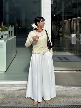 「titivate（ティティベイト）のアイテム（カーディガン/ボレロ）」を使った、titivateさん（レディース・157cm）の冬コーディネート