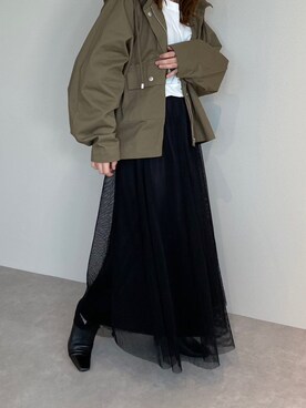 「titivate（ティティベイト）のアイテム（ブルゾン）」を使った、titivateさん（レディース・153cm）の冬コーディネート