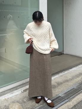 「titivate（ティティベイト）のアイテム（ニット/セーター）」を使った、titivateさん（レディース・157cm）の秋コーディネート