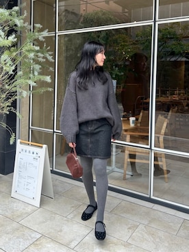 「アイテム（デニムスカート）」を使った、titivateさん（レディース・160cm）の秋コーディネート