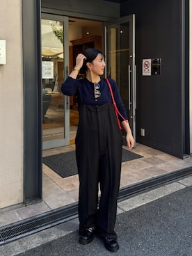 「アイテム（つなぎ/オールインワン）」を使った、titivateさん（レディース・157cm）の秋コーディネート