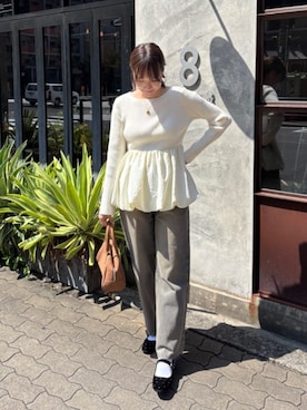 「titivate（ティティベイト）のアイテム（バレエシューズ）」を使った、titivateさん（レディース・163cm）の秋コーディネート