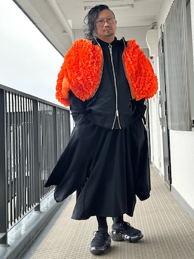 「noir kei ninomiya(ノワールケイニノミヤ)のアイテム(ジャケット/アウター、ブラック系)」を使った、やまんさん(メンズ・167cm)の春コーディネート