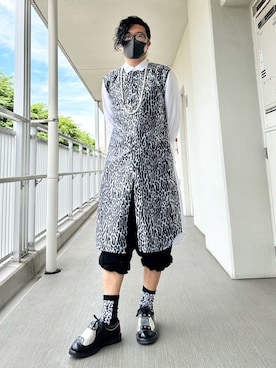「コムデギャルソンオムプリュス」｜「アイテム（トップス）」を使った、やまんさん（メンズ・167cm）の夏コーディネート