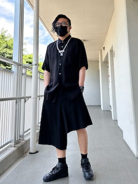 「コムデギャルソンオムプリュス」｜「アイテム（アクセサリー）」を使った、やまんさん（メンズ・167cm）の夏コーディネート