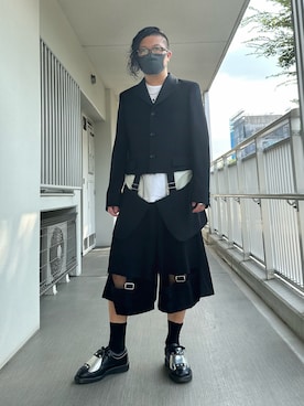 「コムデギャルソンオムプリュス」｜「アイテム（トップス）」を使った、やまんさん（メンズ・167cm）の夏コーディネート