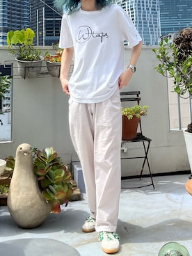 「ISSEY MIYAKE（イッセイミヤケ）のアイテム（チノパンツ）」を使った、ムラタさん（メンズ・168cm）の夏コーディネート