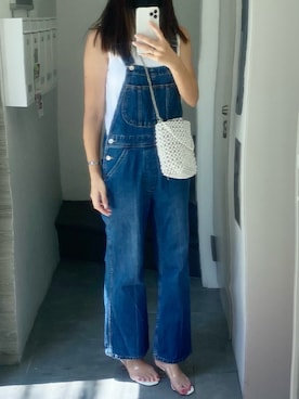 「Mila Owen（ミラオーウェン）のアイテム（サロペット/オーバーオール）」を使った、sayaさん（レディース・163cm）の夏コーディネート