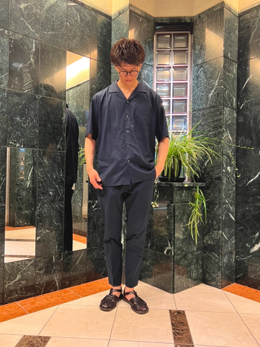 Morris&sons モリスアンドサンズ レザーサンダル 41 本革 メンズ サンダル レザーサンダル 靴 ブラック ダーク