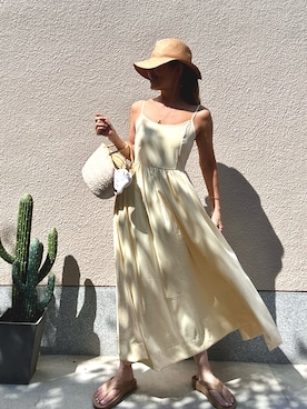 「アイテム（かごバッグ）」を使った、ts.styleさん（レディース・159cm）の夏コーディネート