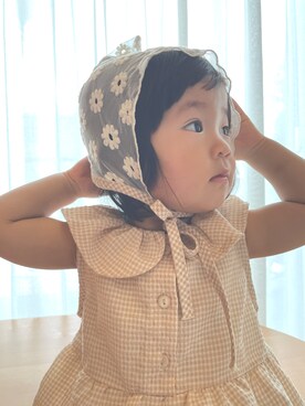 「Handmade（ハンドメイド）のアイテム（オールインワン・サロペット）」を使った、SUe*^^さん（キッズ・90cm）の秋コーディネート