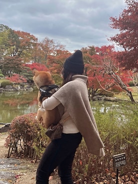 「UGG（アグ）のアイテム（帽子）」を使った、Mさん（レディース・158cm）の冬コーディネート