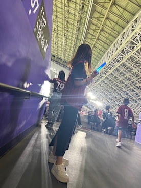 「サッカー」｜「アイテム（ワンピース/ドレス）」を使った、Mさん（レディース・158cm）の夏コーディネート