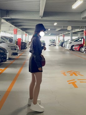 「ホワイトスニーカー」｜「アイテム（帽子）」を使った、Mさん（レディース・158cm）の春コーディネート