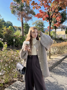 センタープレスワイドタックロングパンツを使った人気