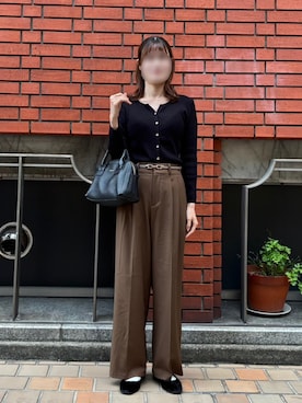 「アイテム（バレエシューズ）」を使った、ちまさん（レディース・159cm）の秋コーディネート