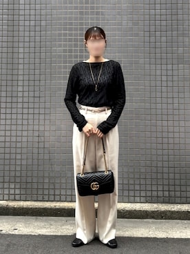 「アイテム（バレエシューズ）」を使った、ちまさん（レディース・159cm）の秋コーディネート