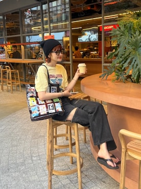 「アイテム（ニットキャップ/ビーニー）」を使った、yuさん（レディース・170cm）の夏コーディネート