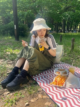 「beautiful people（ビューティフルピープル）のBeautiful People plaid vinyl logo tape shoulder bag - 1000611931（ショルダーバッグ）」を使った、yuさん（レディース・169cm）の春コーディネート