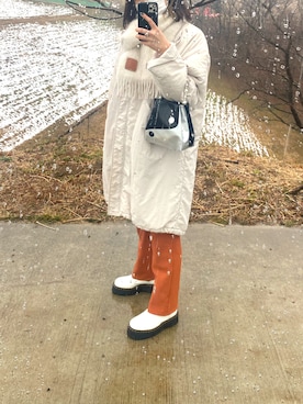 「LOEWE」｜「アイテム（モッズコート）」を使った、yuさん（レディース・169cm）の春コーディネート