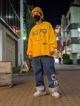 「ROYAL FLASH（ロイヤルフラッシュ）のアイテム（スニーカー）」を使った、みねさん（メンズ・161cm）の冬コーディネート