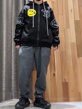 「ROYAL FLASH（ロイヤルフラッシュ）のアイテム（スニーカー）」を使った、みねさん（メンズ・161cm）の冬コーディネート