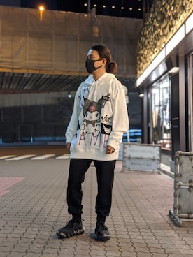 「Lucien Pellat-Finet（ルシアンペラフィネ）のアイテム（パンツ）」を使った、みねさん（メンズ・161cm）の秋コーディネート