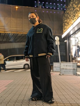 「Maison Kitsune（メゾンキツネ）のアイテム」を使った、みねさん（メンズ・161cm）の秋コーディネート