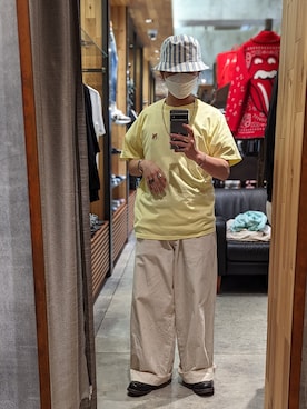 「Maison Kitsune（メゾンキツネ）のアイテム」を使った、みねさん（メンズ・161cm）の夏コーディネート