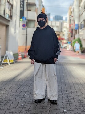 「mayo」｜「アイテム（パーカー）」を使った、みねさん（メンズ・161cm）の秋コーディネート