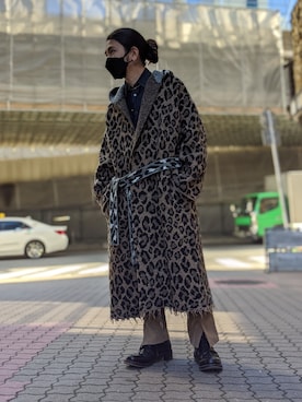 「ISAMU KATAYAMA BACKLASH（イサムカタヤマバックラッシュ）のアイテム（シューズ）」を使った、みねさん（メンズ・161cm）の冬コーディネート