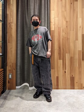 「ISAMU KATAYAMA BACKLASH（イサムカタヤマバックラッシュ）のアイテム（パンツ）」を使った、みねさん（メンズ・161cm）の夏コーディネート