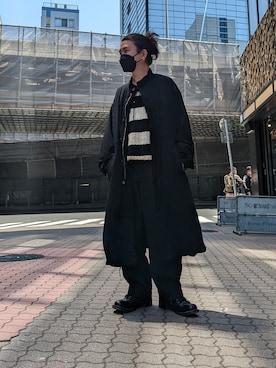 「ISAMU KATAYAMA BACKLASH（イサムカタヤマバックラッシュ）のアイテム（パンツ）」を使った、みねさん（メンズ・161cm）の春コーディネート