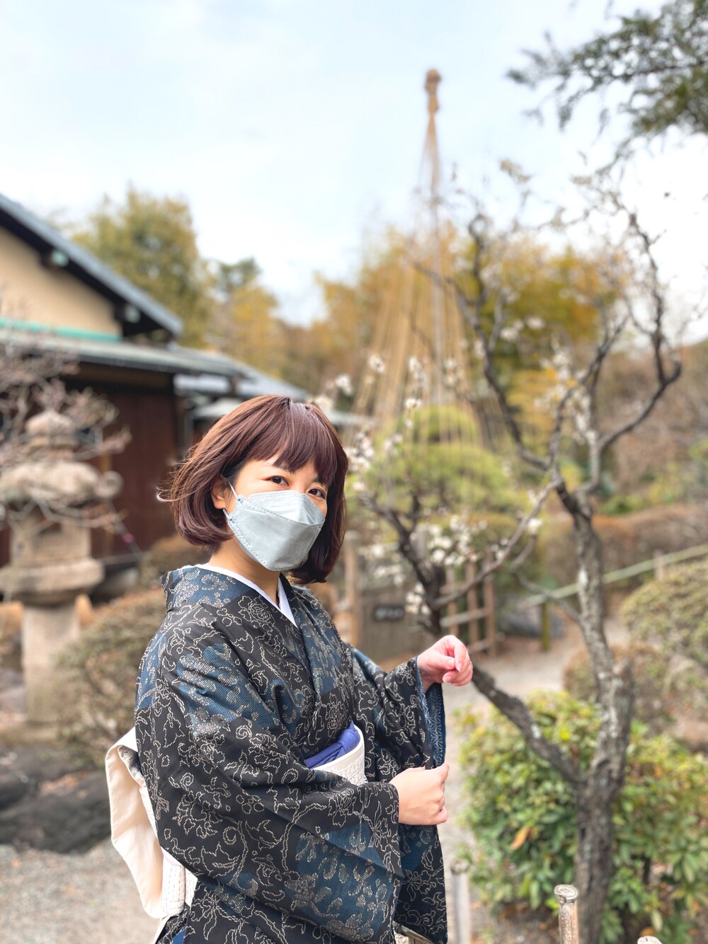 「休日コーデ」｜「洒落袋帯のアイテム（着物、ホワイト系）」を使った、namiさん（レディース・150cm）の冬コーディネートの1枚目の写真