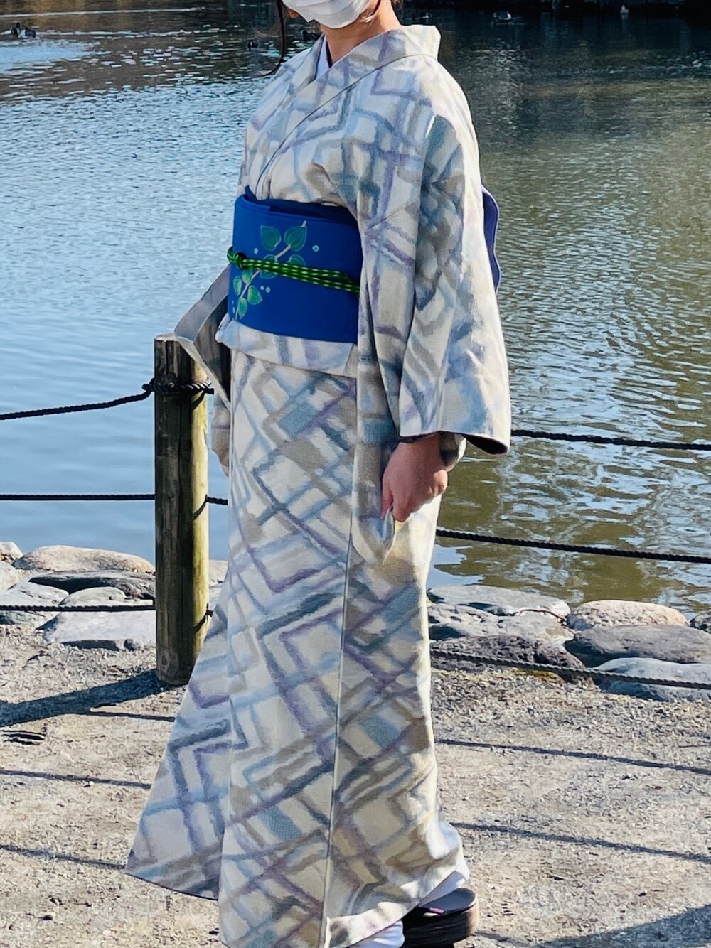 「紬のアイテム（着物、その他）」を使った、namiさん（レディース・150cm）の春コーディネートの1枚目の写真