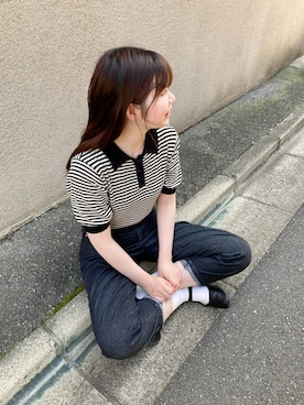 「Chaco closet（チャコ クローゼット）のアイテム（デニムパンツ）」を使った、atsukonokoさん（レディース・166cm）の春コーディネート