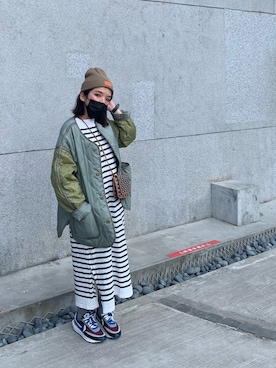 「coen」｜「アイテム（ニットキャップ/ビーニー）」を使った、ZOE，馬さん（レディース・150cm）の冬コーディネート