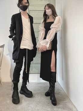 「DRKSHDW by RICK OWENS（ダークシャドウ バイ リックオウエンス）のアイテム（パンツ）」を使った、trestelle2012さん（メンズ・173cm）の秋コーディネート