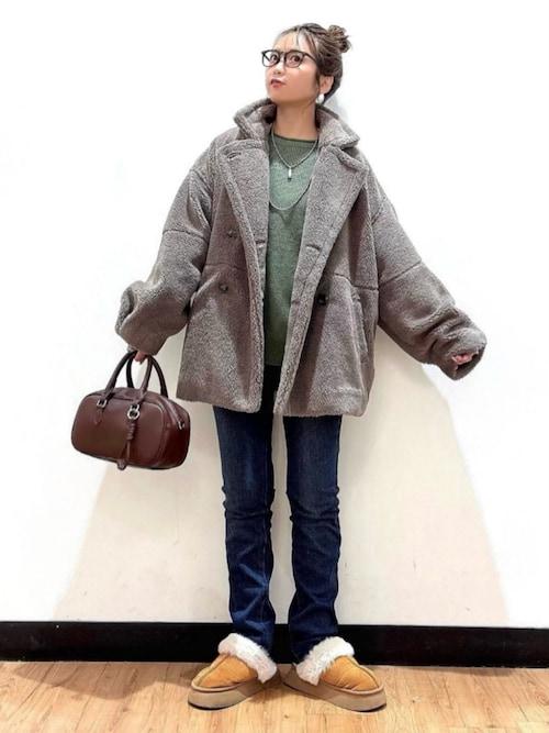 HONEYSUCKLE ROSE】マルチWAYボアジャケット (保温性/リラックス