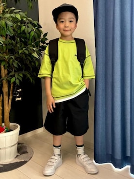 「Right-on（ライトオン）のアイテム（キャップ）」を使った、Rightonさん（キッズ・120cm）の春コーディネート